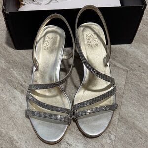 Naturalizer silver high heels 59|A3